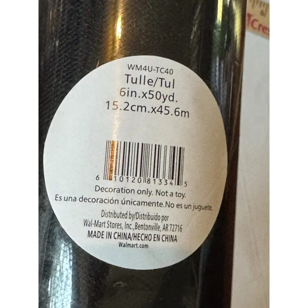 Lot 3 Decorative Mesh & Tulle Rolls‎ Orange Black Craft Ribbon Halloween Decor